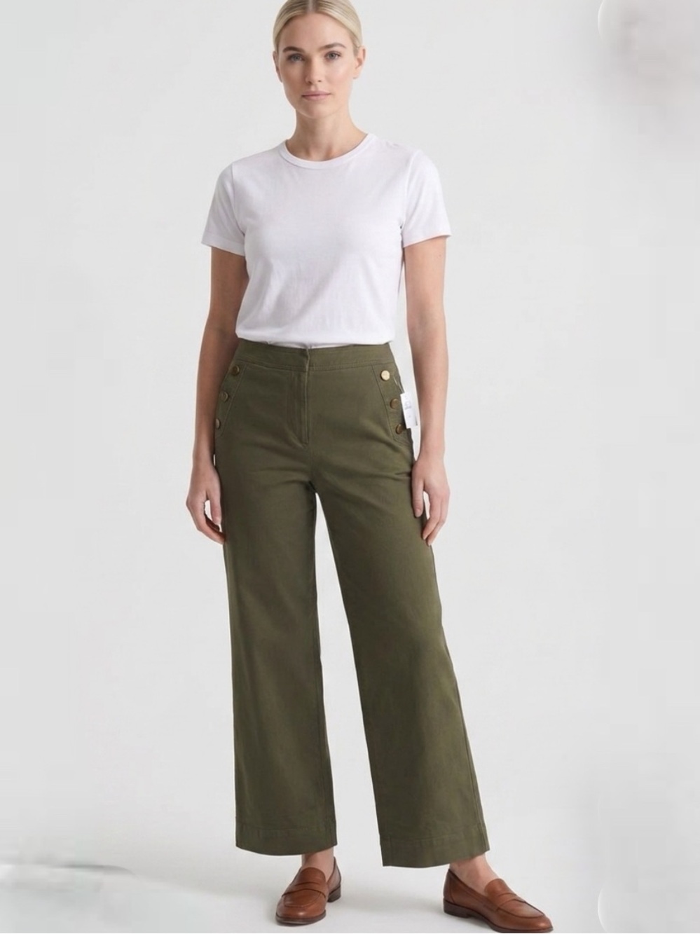 Talbots wide leg pant in olive